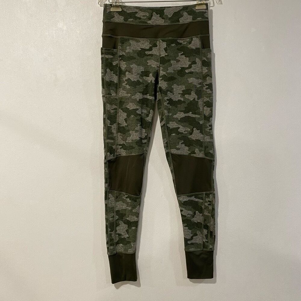 Kyodan Camo Leggings Petite Small P/S High Rise Mesh Panel Workout Pants